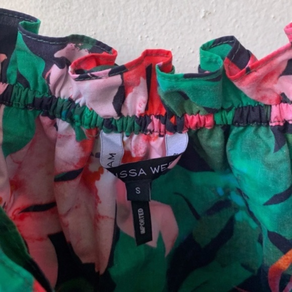 Marissa Webb  Garnet Lilly Print Leona Off Shoulder Top Small Cotton $298 Resort - Picture 9 of 11